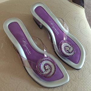 NWT Dezario Lightweight Clear Purple/Silver Embellished Women’s Sandal Size 6M